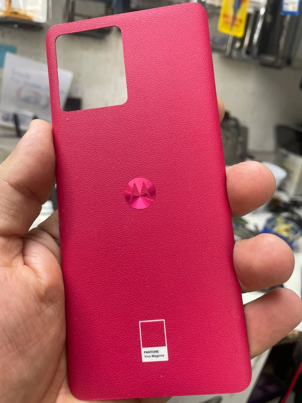 Tampa motorola moto edge 30 fusion vermelho original retirada