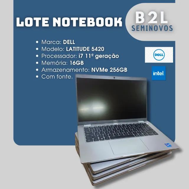 LOTE 150pcs NOTEBOOK DELL 5420 i7 DECIMA PRIMEIRA 16GB M2 256GB - Foto 3