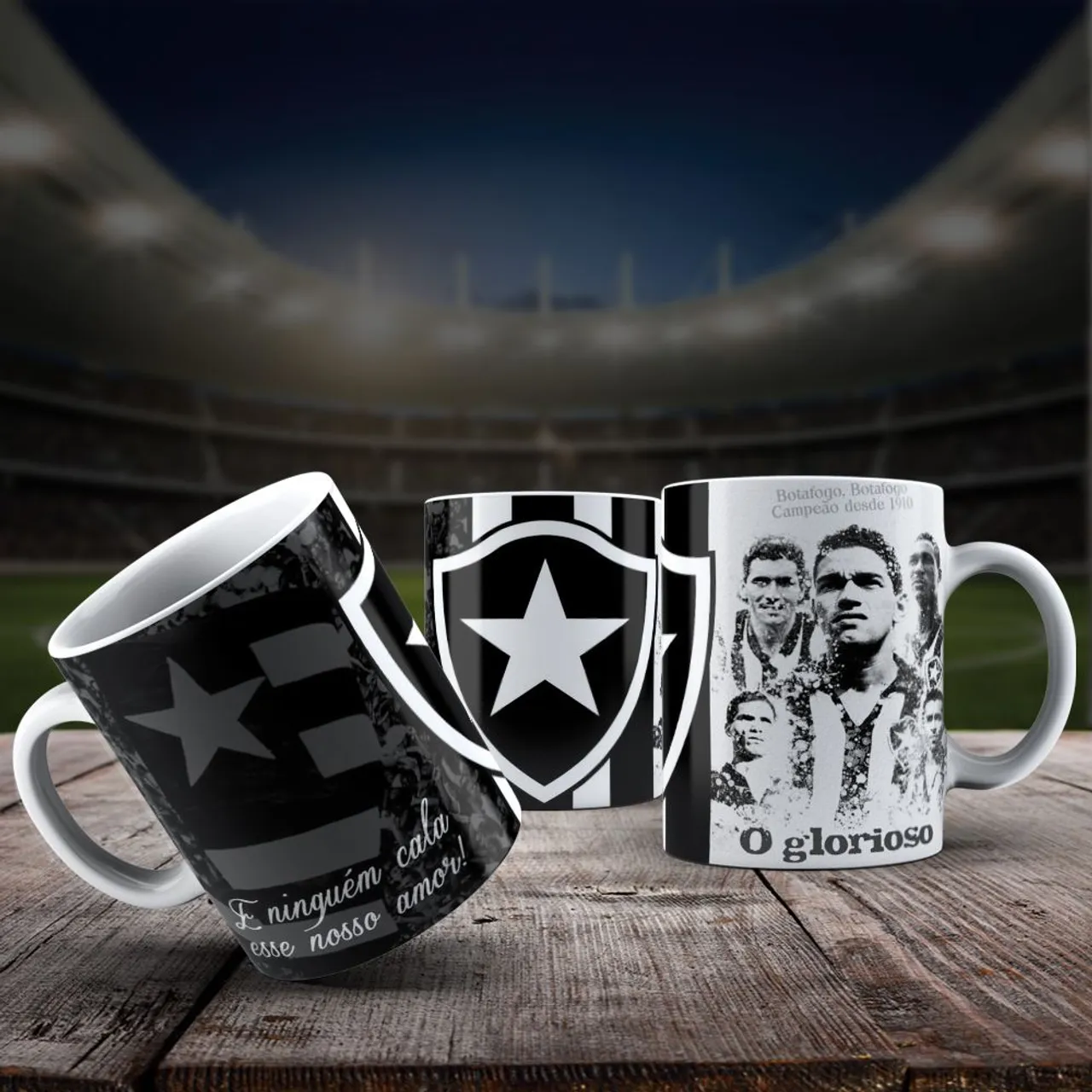 Caneca Botafogo - O Glorioso - 3 unidades