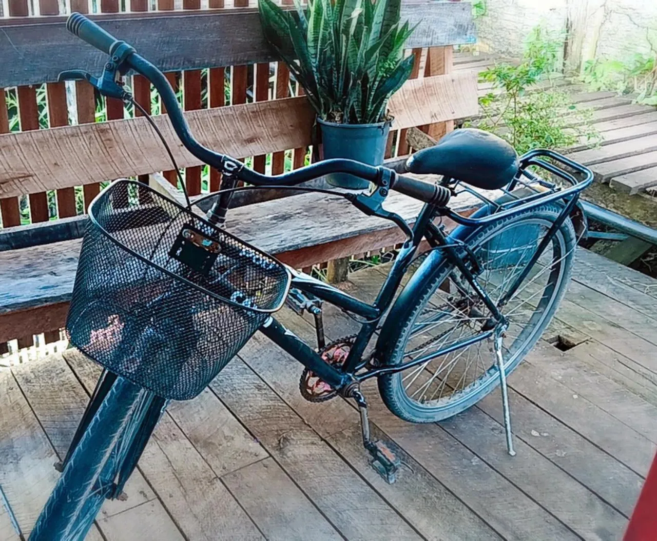 Bicicleta com cesta para exercícios leves
