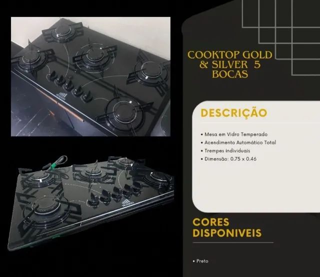 Fogão  Cooktop 5 Bocas  Automatico FAZEMOS ENTREGAS DF E ENTORNO - Foto 3