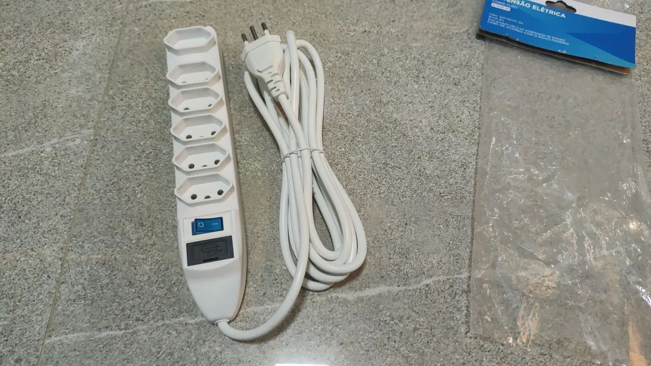 Filtro de linha, Extensão Elétrica com 6 Tomadas fusível  - Foto 4