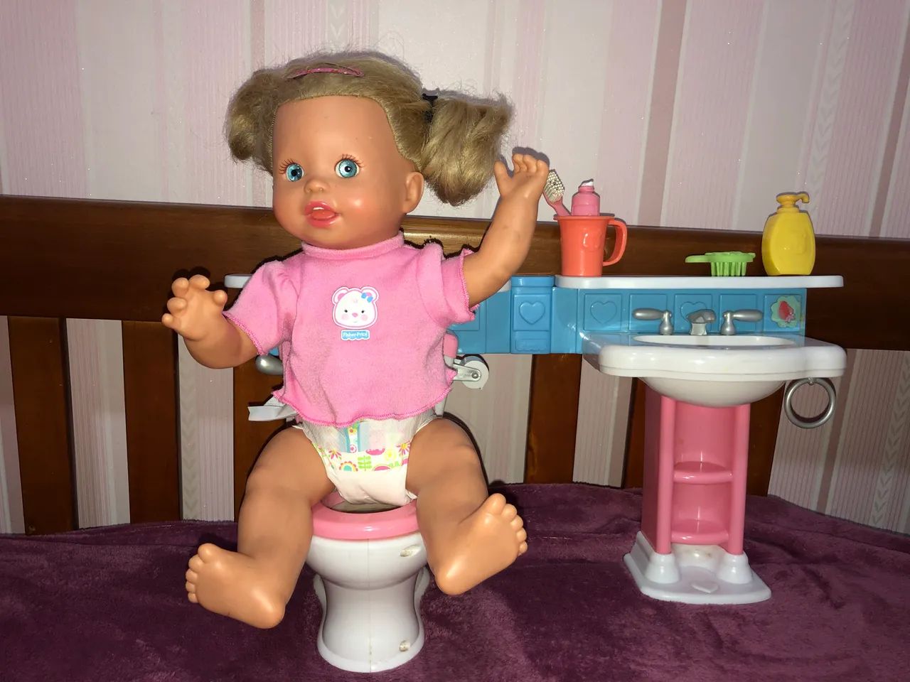 Boneca My Little Mommy banheirininho/ troninho  - Foto 5