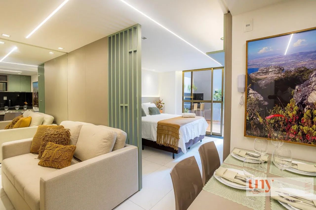 Flat todo mobiliado com 51 m² e área externa na beira mar da praia do Cabo Branco