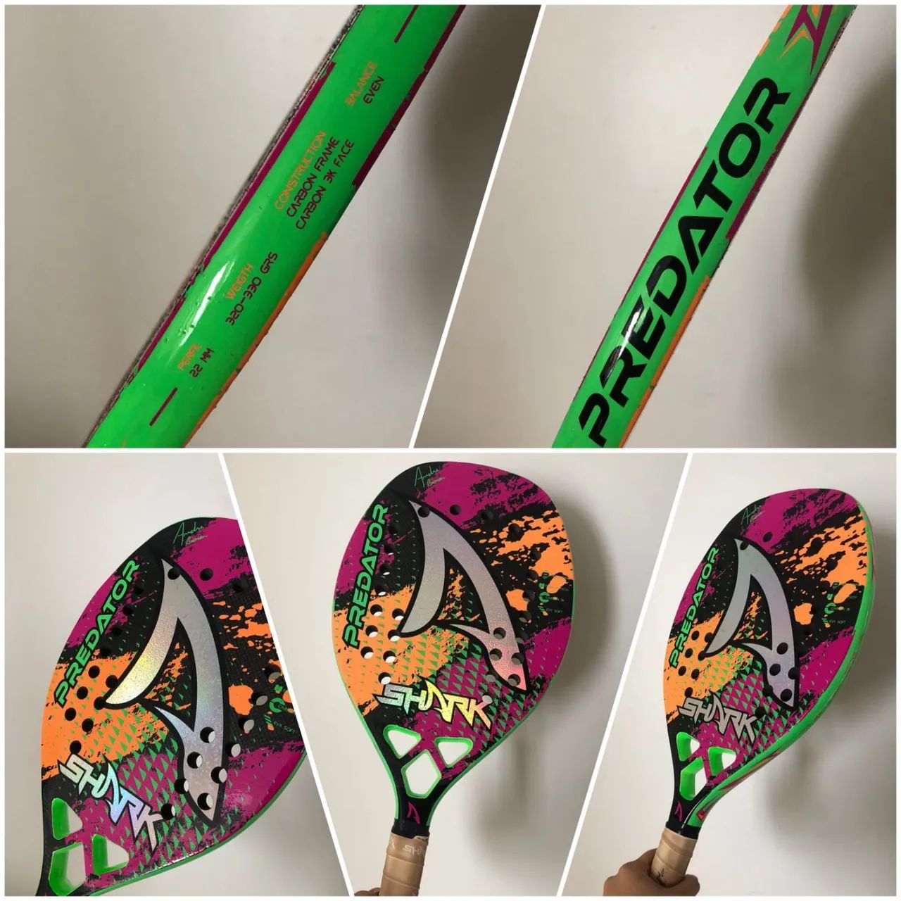 VENDO - Raquete de Beach Tennis (Shark Predador 2022)