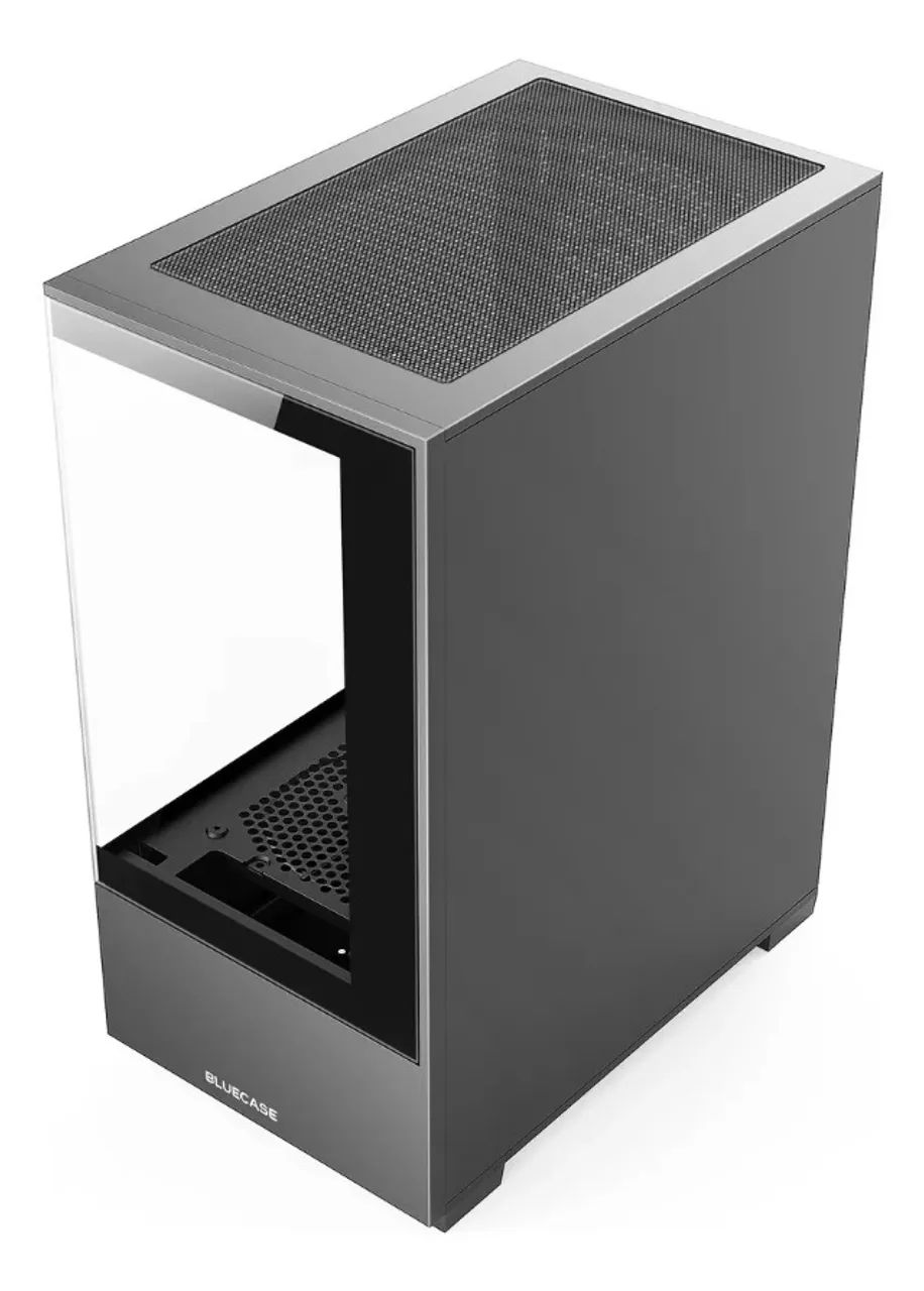 Gabinete Gamer Bluecase Bg-054 Hit Cinza Vidro Temperado Loja Coimbra Computadores Entrega - Foto 2