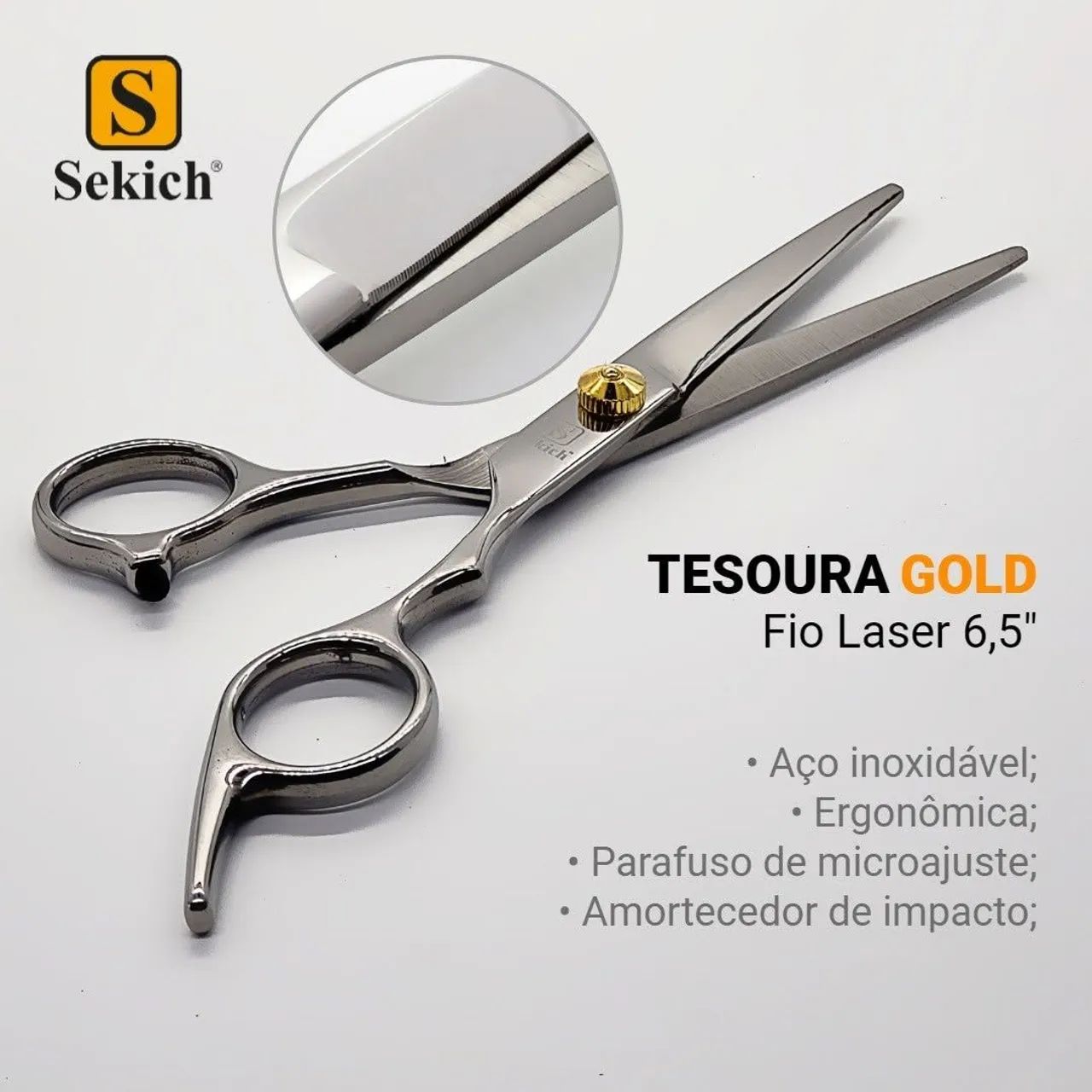 Tesoura Profissional SEKICH *** Fio Laser *** - Foto 4