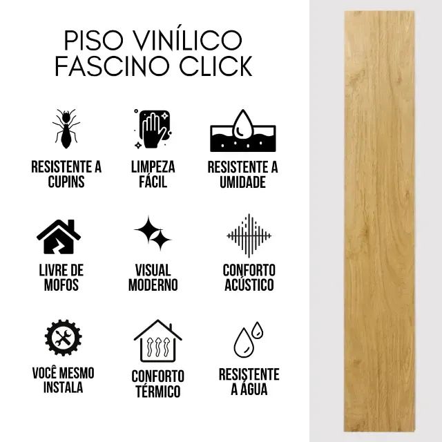 Piso Vinílico Click NA CAIXA - Foto 3