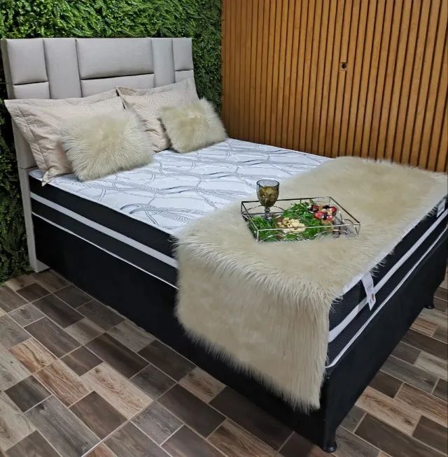 Cama Box Casal Smart Milano 138x188x25cm Plumatex Fazemos entrega Novo