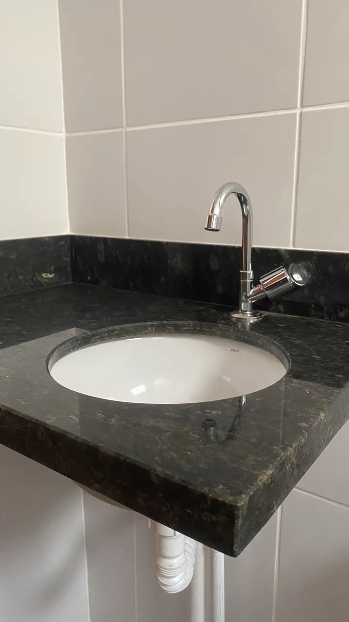 Kit Pia banheiro/lavabo - Bancada Verde Ubatuba + Cuba Deca + Torneira Sigma  - Foto 6