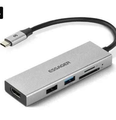 Hub Essager Tipo 5 Com 5 Entradas Usb 2.0, Usb 3.0, Sd, Tf e Hdmi - Foto 2