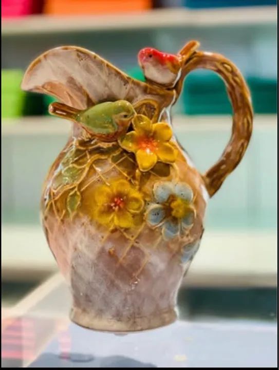 Jarro Decorativo Porcelana com Pássaros e Flores - Foto 2