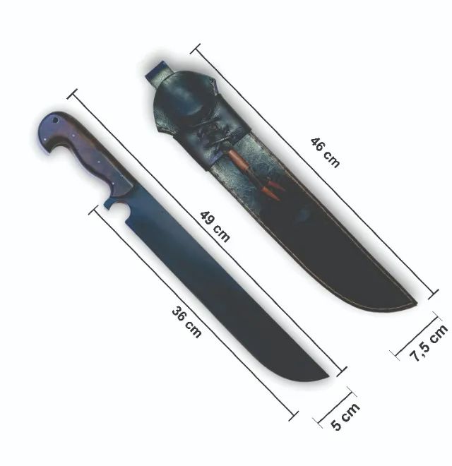 Facão Artesanal 14¨Polegadas Aço Carbono 1070 3mm Full Tang - Foto 4