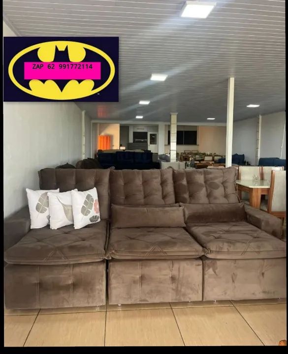 Sofá IMPÉRIO Retrátil E Reclinável 2.90 Largura  FRETE E MONTAGEM GRÁTIS  - Foto 2
