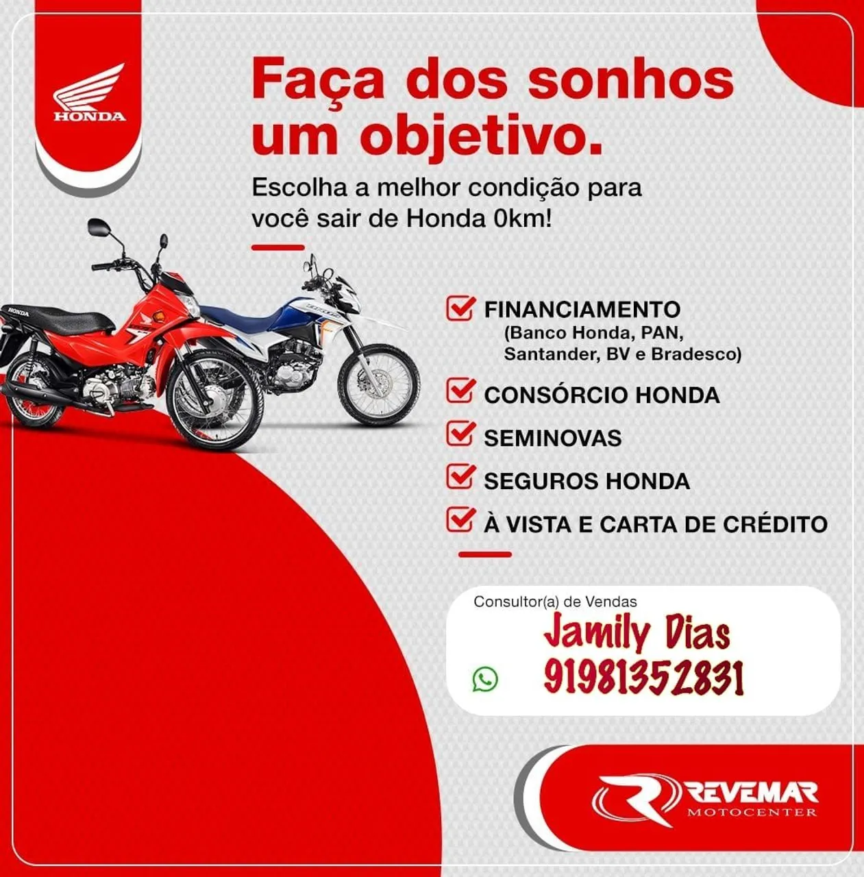 Fan 160 e Titan 160 com zero de entrada!
