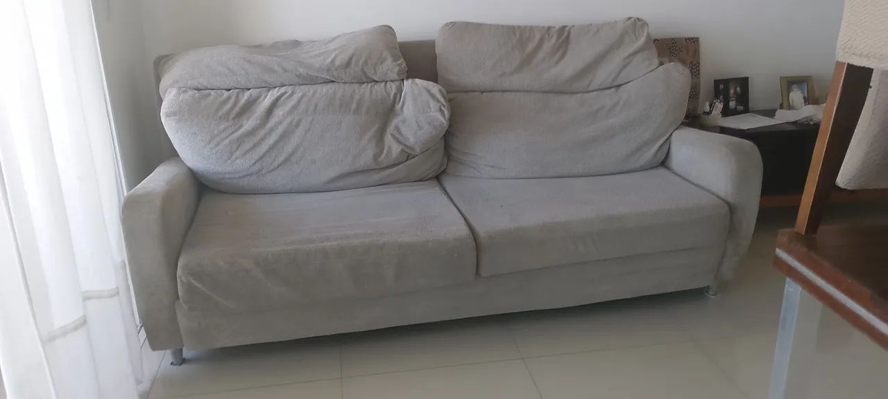 Sofá 3Lugares Cinza Confortável