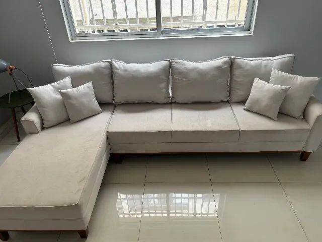 Sofá Retrô Moderno em L com Chaise  4 lugares - Foto 3