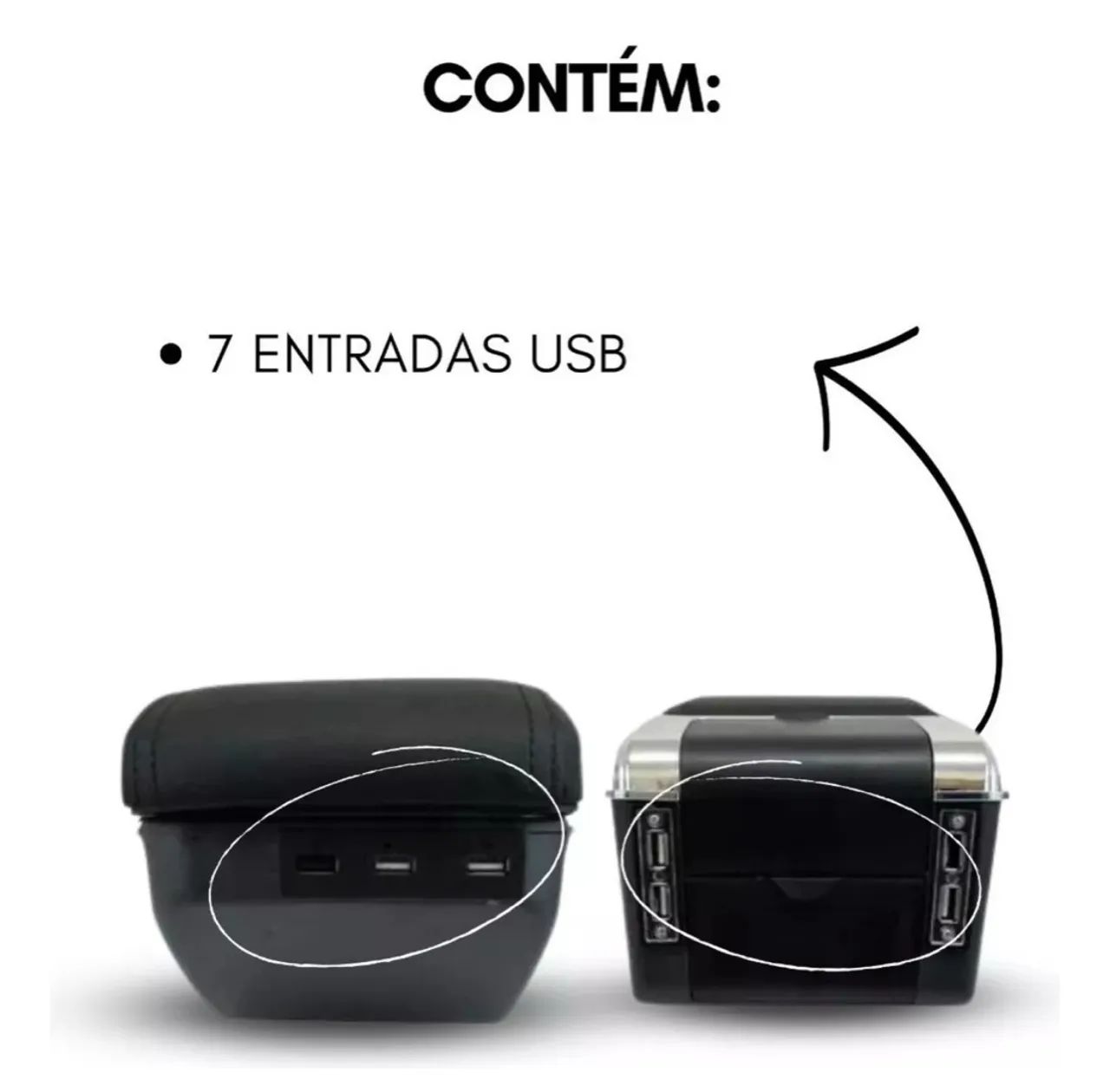 Console Apoio De Braço Universal Com Entrada USB 