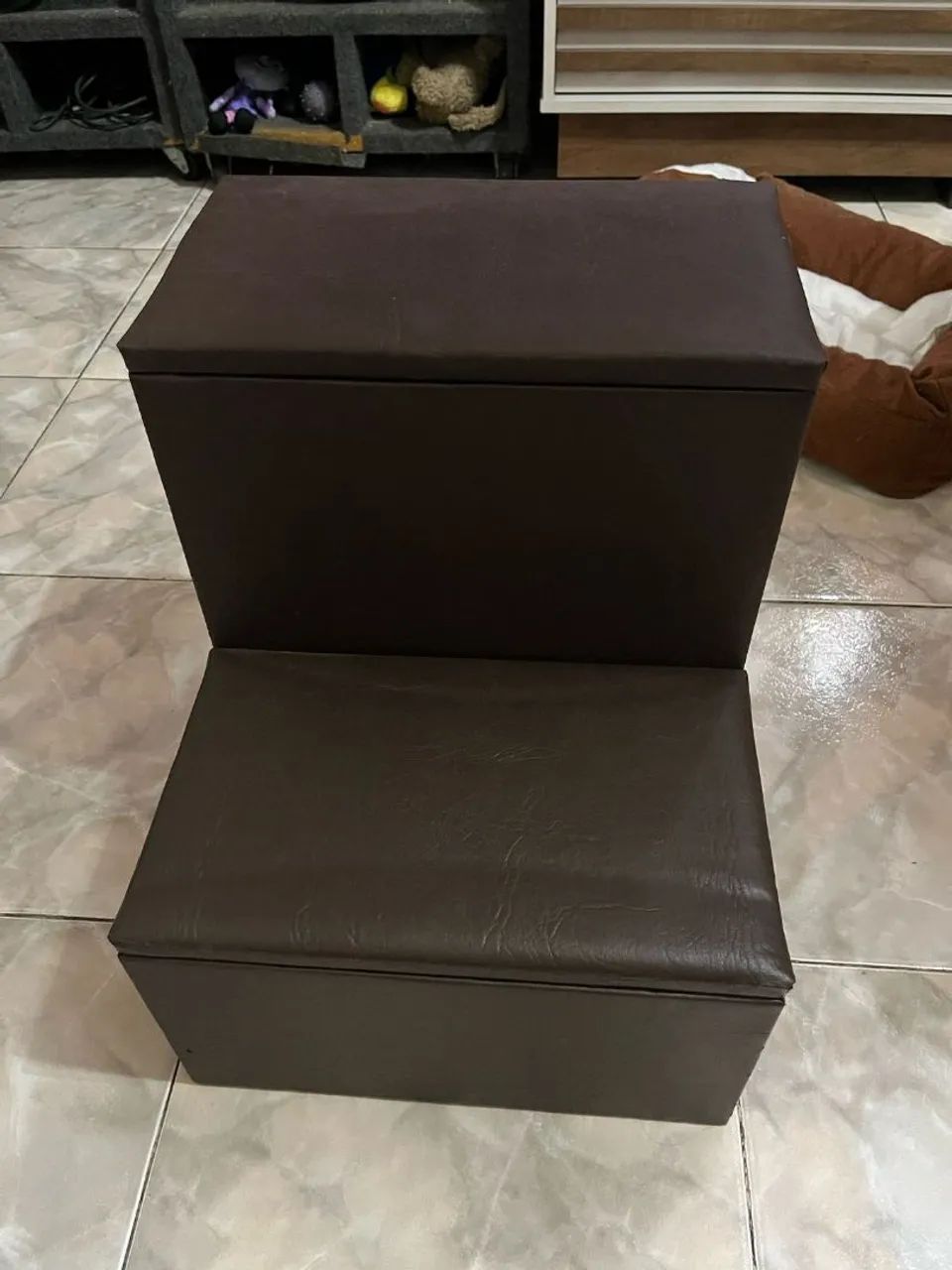 Escada para Pet em Couro - 2 Degraus