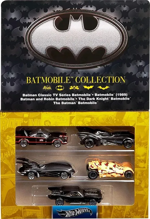 Hot Wheels 1:64 Scale Die-Cast Toy Cars, Set of 5 Batman 85th Anniversary