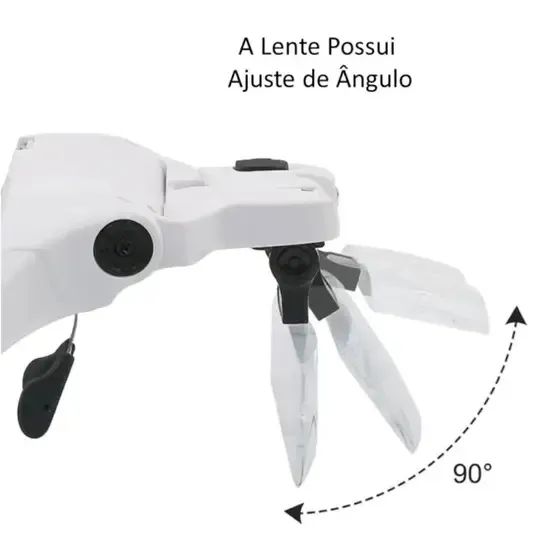 óculos com lupa de cabeça e luz led - bom-7461 - bomvink - Foto 3