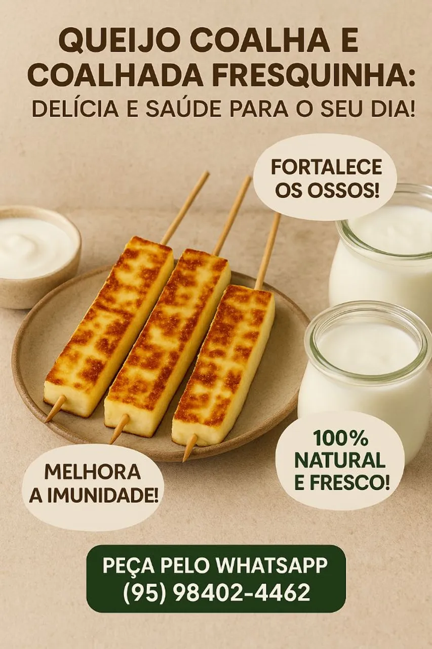 Queijo coalho, coalhada, leite de gado