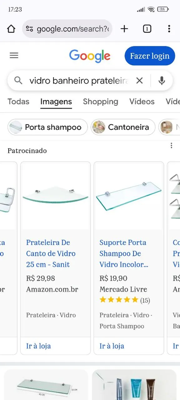 Prateleira de Vidro para Banheiro
