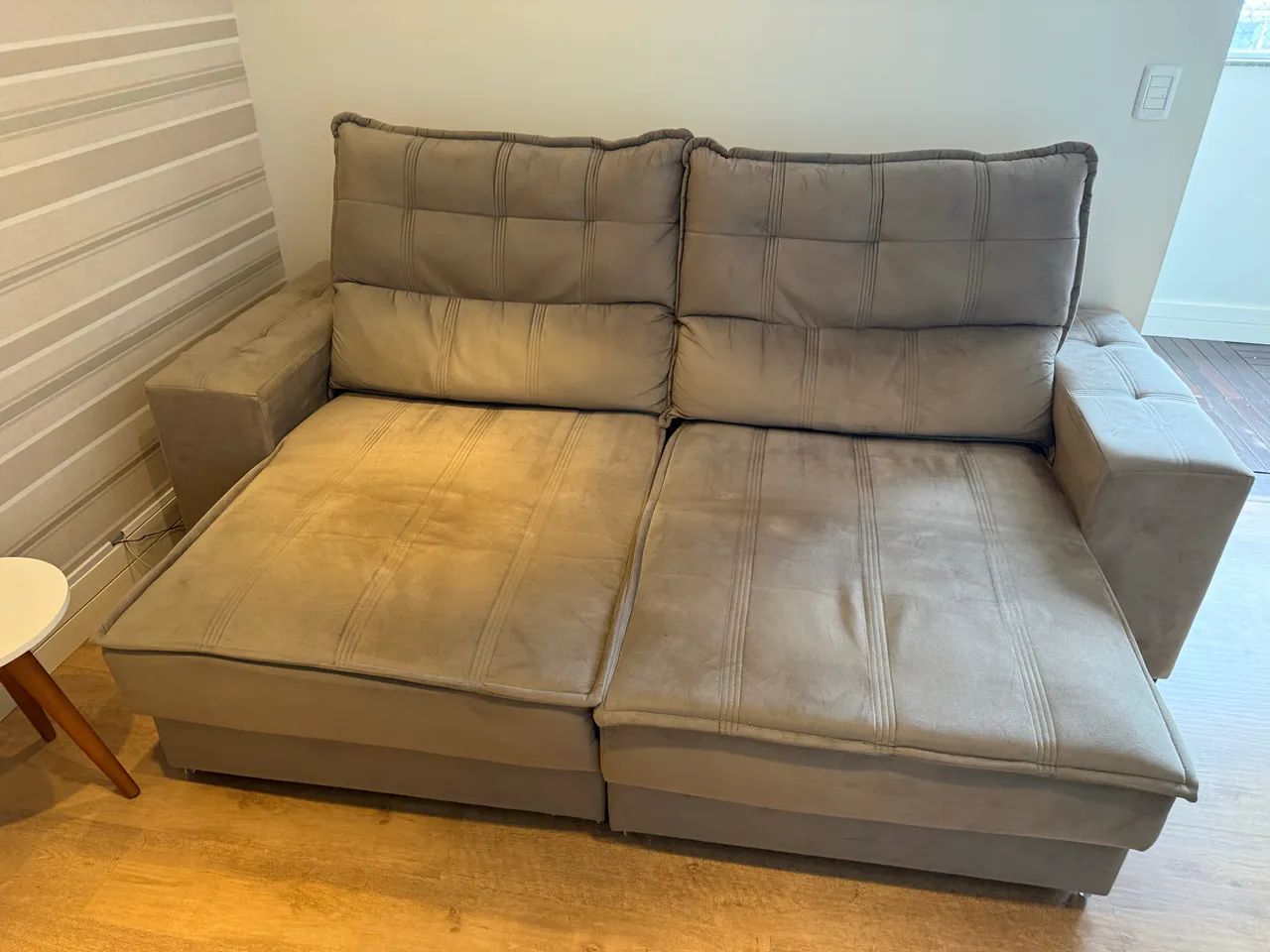 Sofá retrátil e reclinável 3 lugares - Foto 3