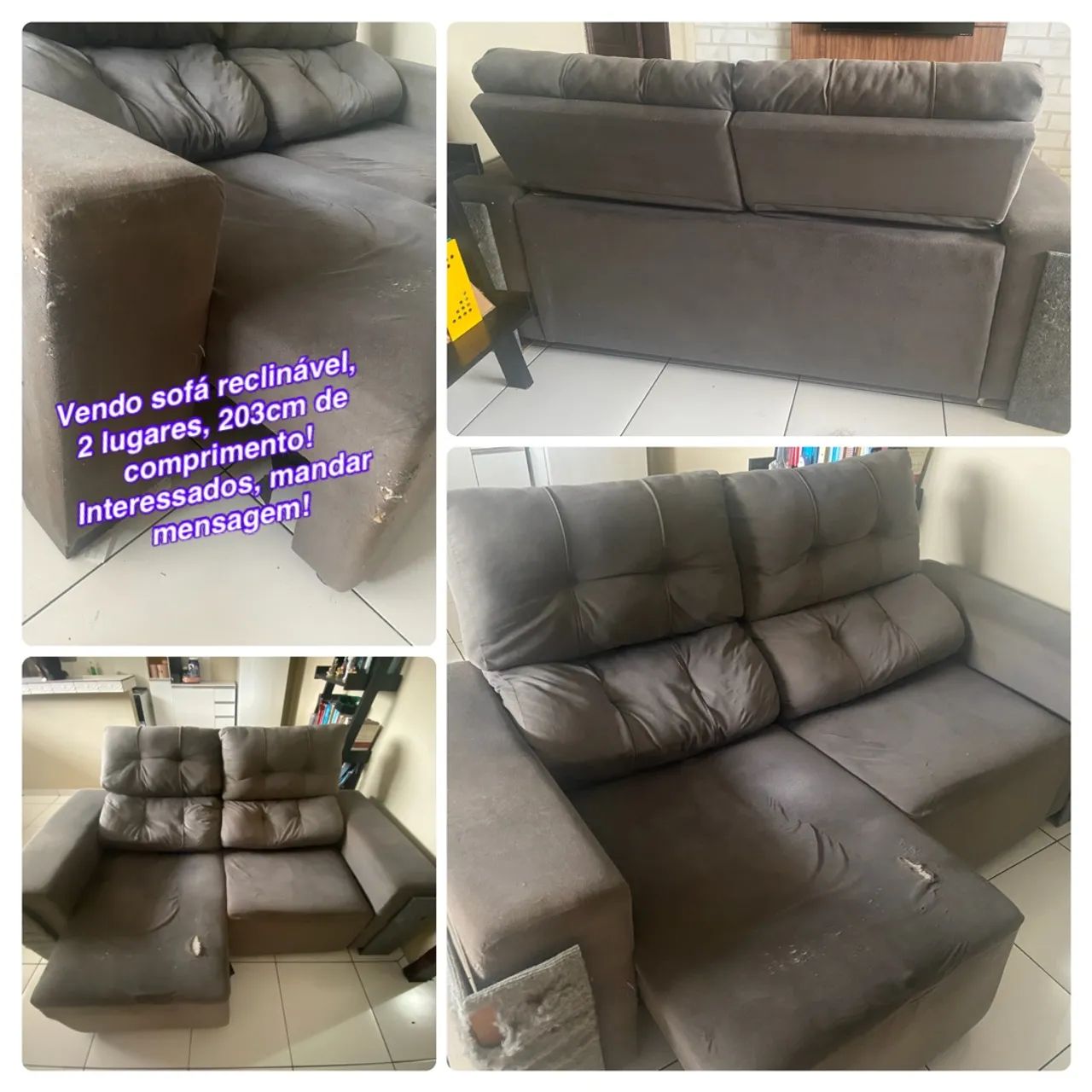 Sofá retrátil e reclinável