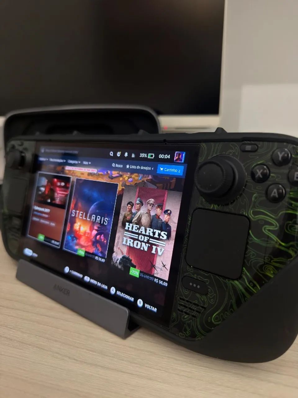 Steam Deck Oled 512 Gb (inclui capa Dbrand e dock Anker