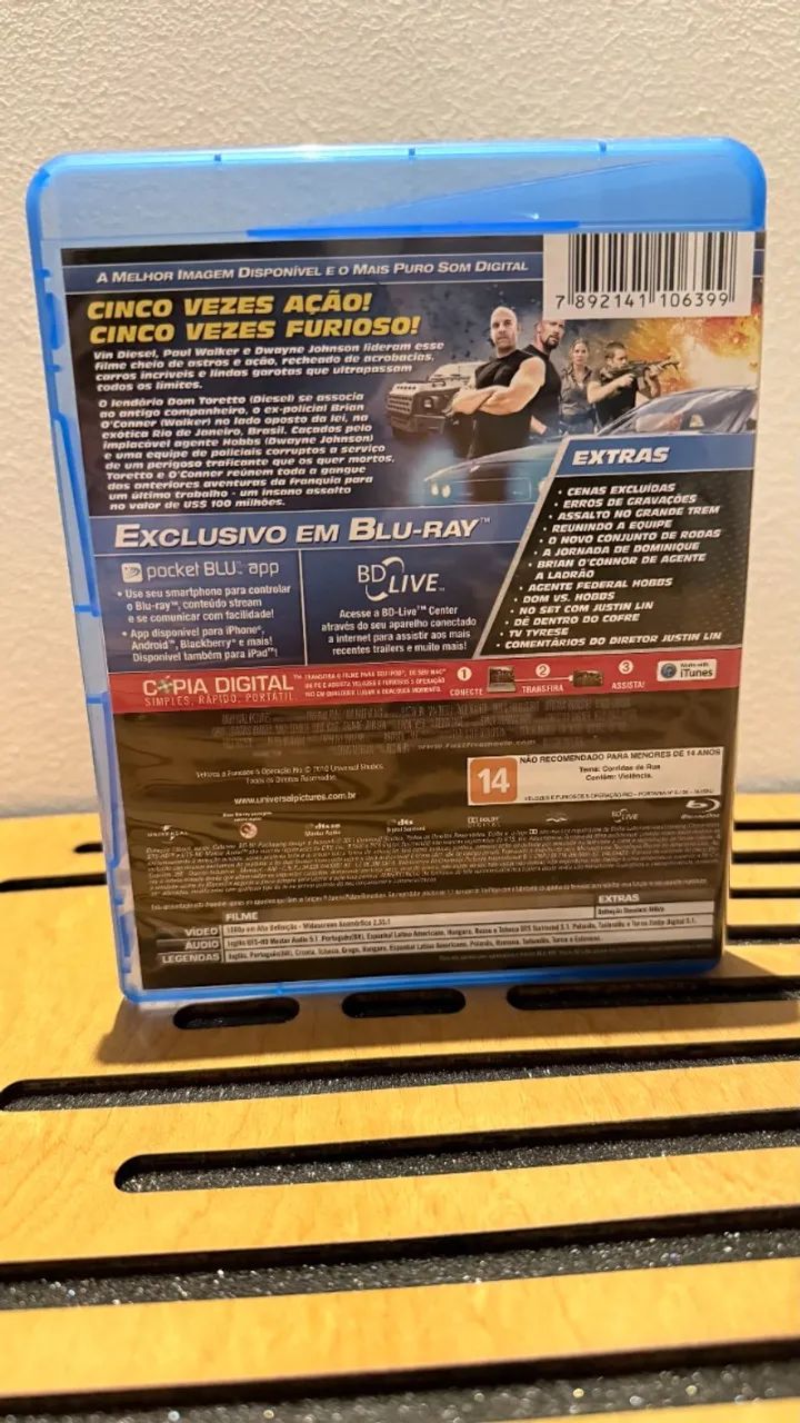 Velozes e Furiosos 5 - Operação Rio - Blu Ray Original Brasileiro - Dublado e Legendado - Foto 3