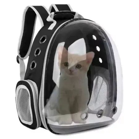 Mochila de transporte para animais de estimação, bolsa de viagem para gatos, transparente, - Foto 4