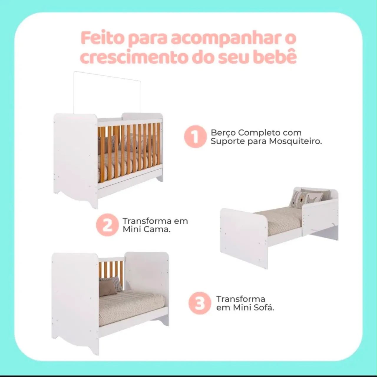 Berço Americano Ben 3 em 1  - Foto 2