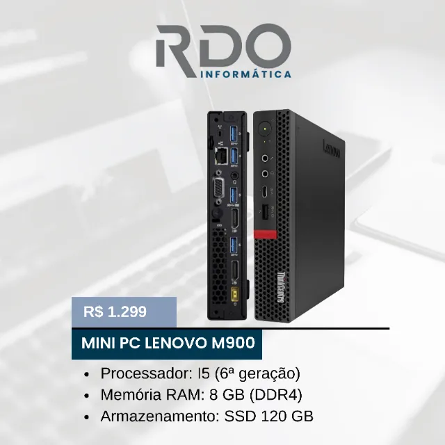 Mini PC Lenovo ThinkCentre M75 i3 9ª Geração 8GB RAM 240GB SSD