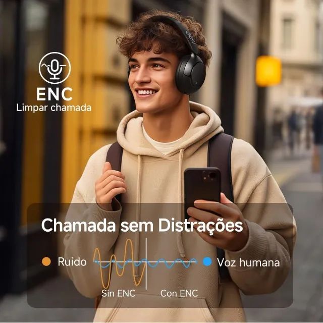 [Lacrado] QCY H3 PRO fone de ouvido bluetooth 5.4 cancelamento de ruido (50db) musica NOVO - Foto 4