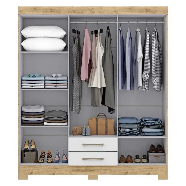 Guarda Roupa Pérola 6 Portas e 2 Gavetas - Pronta Entrega! - Foto 3