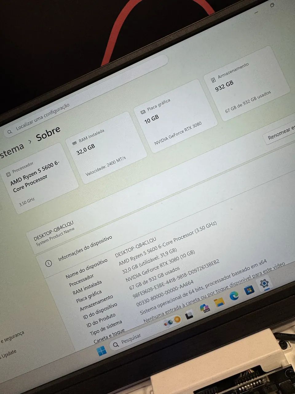 Pc gamer topo de linha lindo rtx 3080 32ram  - Foto 5