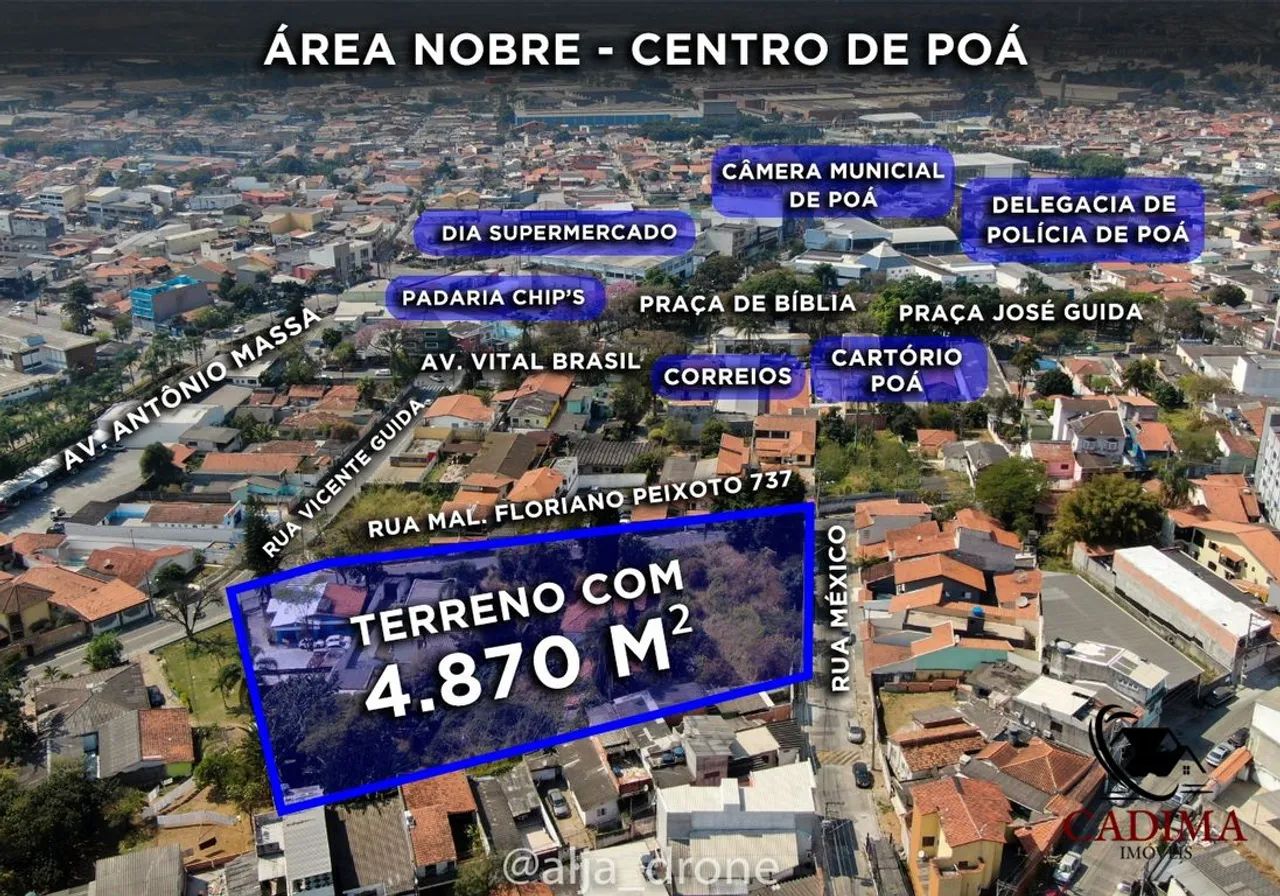 Terreno no centro de poá com 4.870M²
