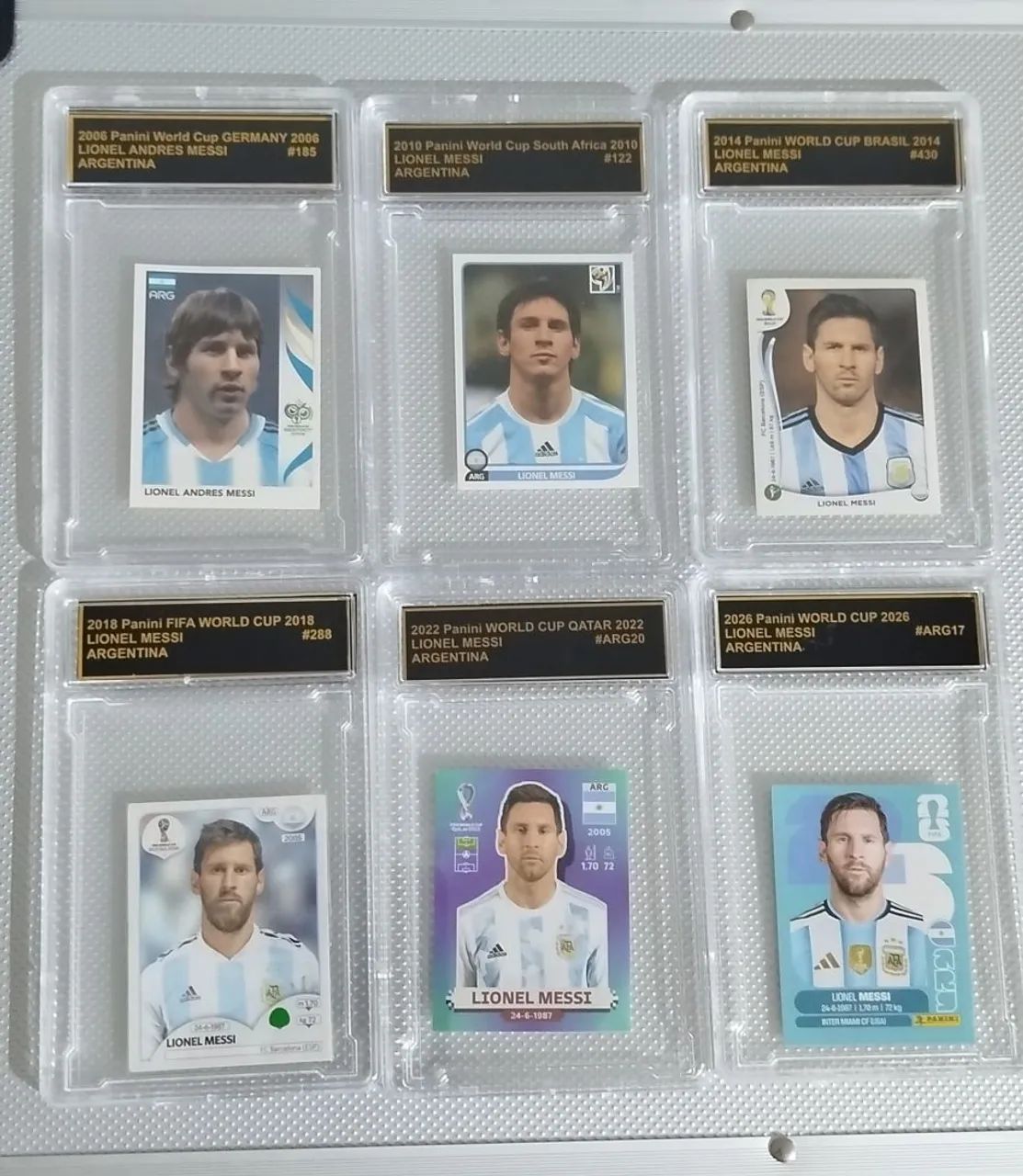 Figurinhas Lionel Messi de todas as copas ORIGINAIS 