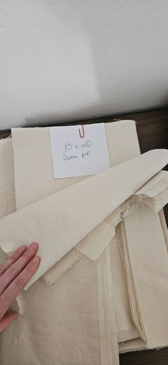 Saquinhos para personalizar tecido algodão crú e moldes - Foto 5