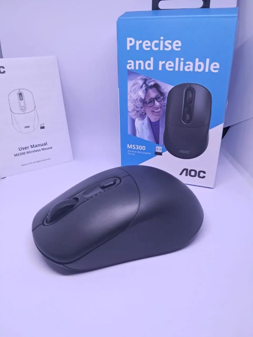 Promoção!!! Mouse Sem Fio AOC MS300 1600 DPI - Foto 3