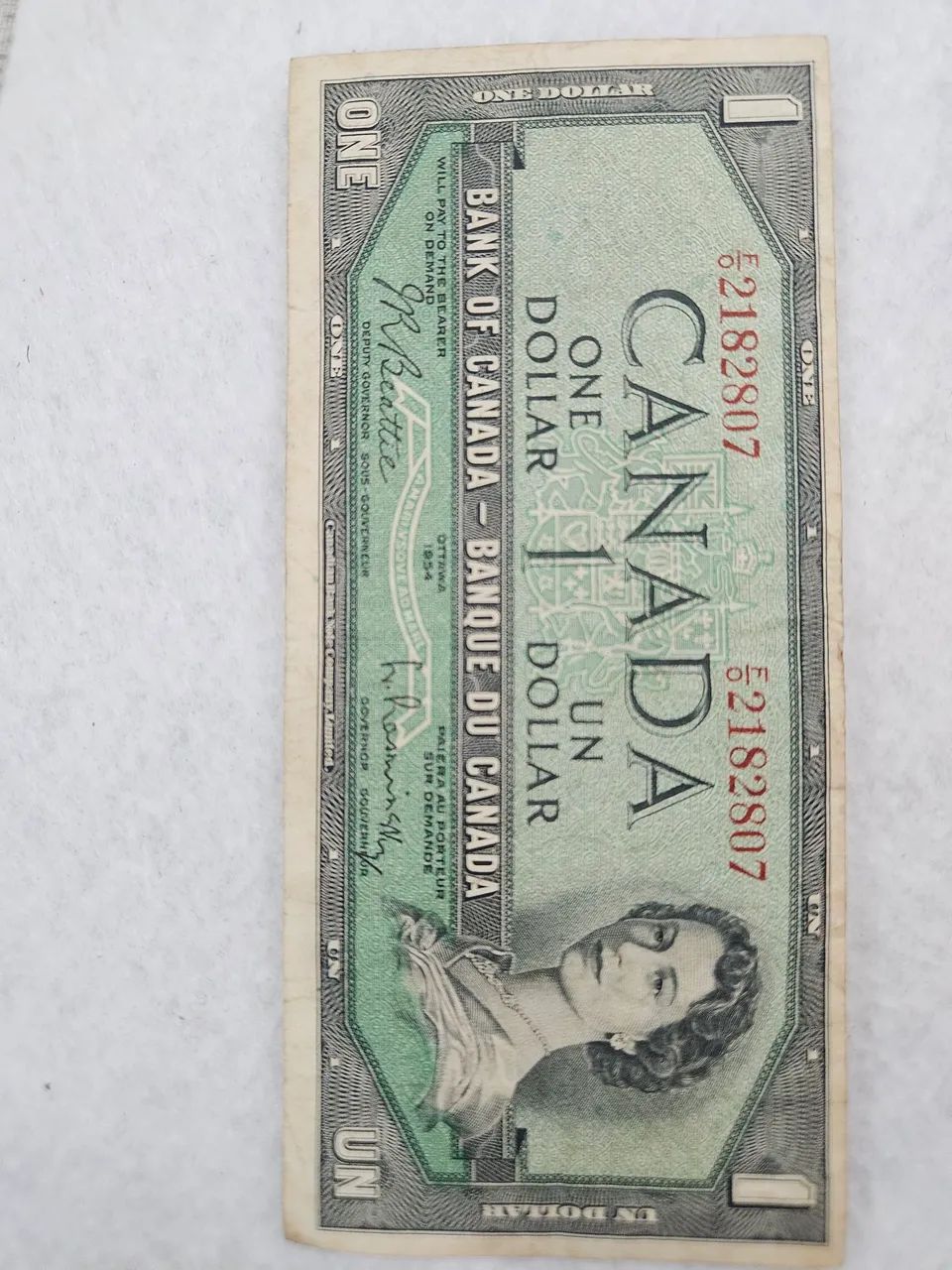 Cedula 1 dólar canadense