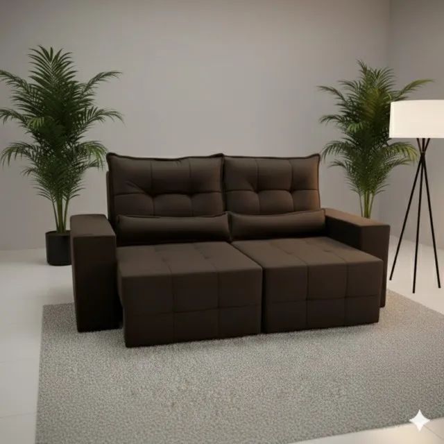 Sofá retrátil e reclinavel moderno (em estoque)  - Foto 2