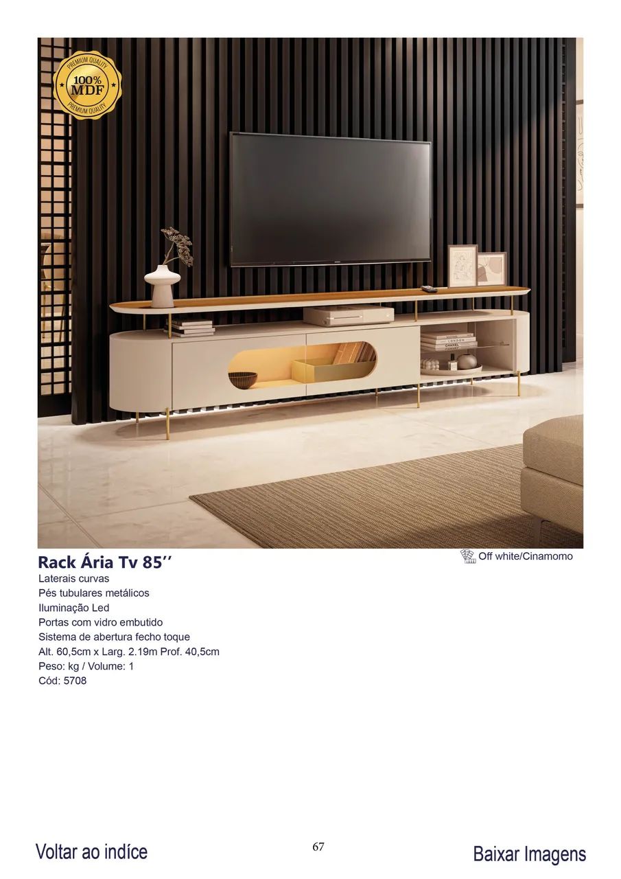 Rack Elegant Ária 2.19 C/ Led // Oferta 