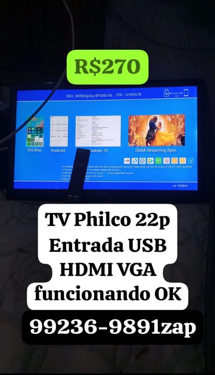 TV Philco LED não é smart entrada HDMI VGA e USB funcionando OK tem que vir buscar - Foto 3