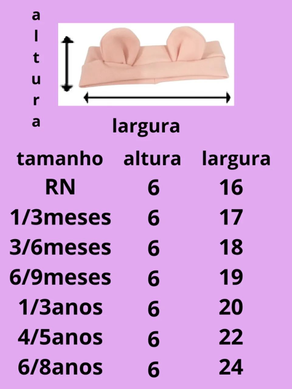 KIT COM 3 FAIXAS TED ORELHINHAS MALHA MACIA PRODUTO NACIONAL RECÉM NASCIDO  BEBÊ/ INFANTIL - Foto 4