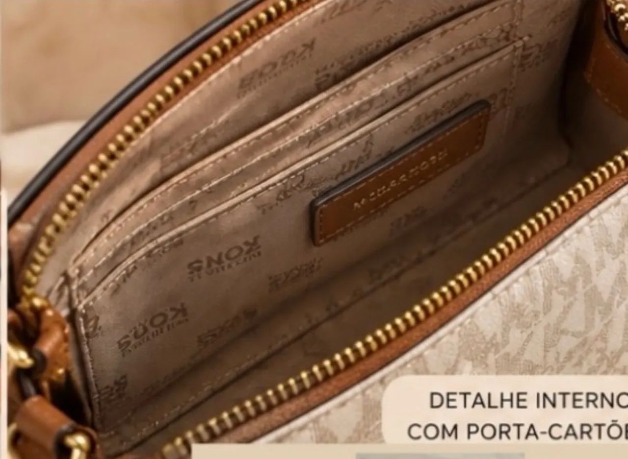 bolsa transversal michael kors monograma e caramelo - Foto 4
