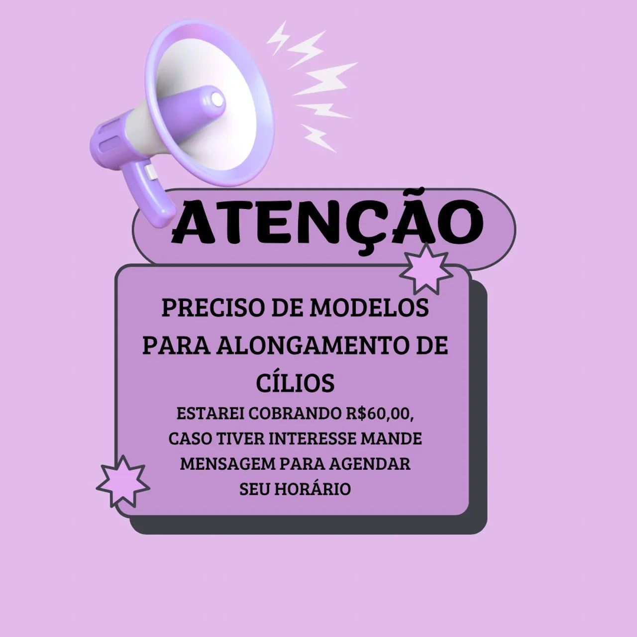 Preciso de Modelos para extensão de cílios 