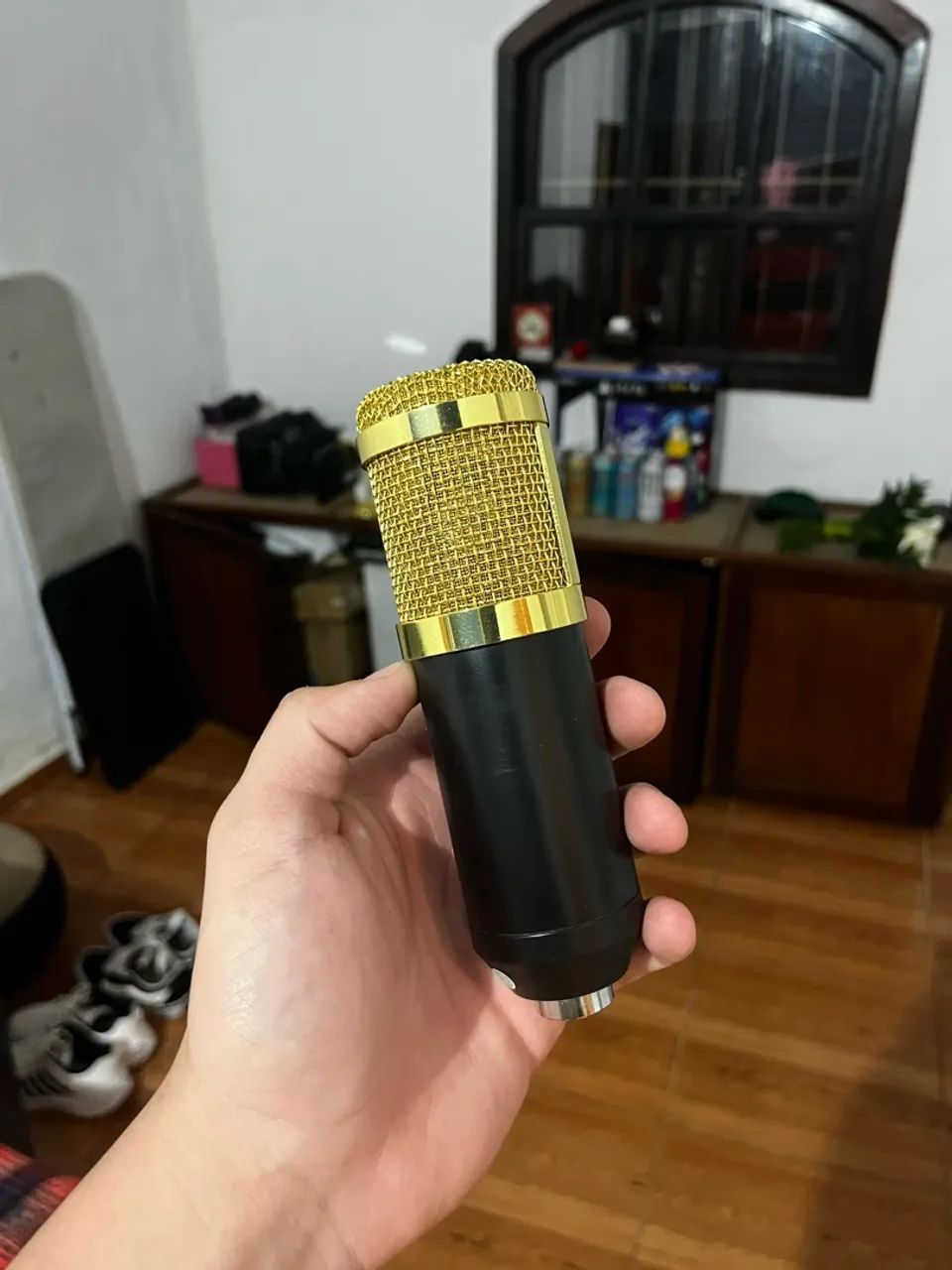 MICROFONE PROFISSIONAL + BRAÇO ARTICULADO
