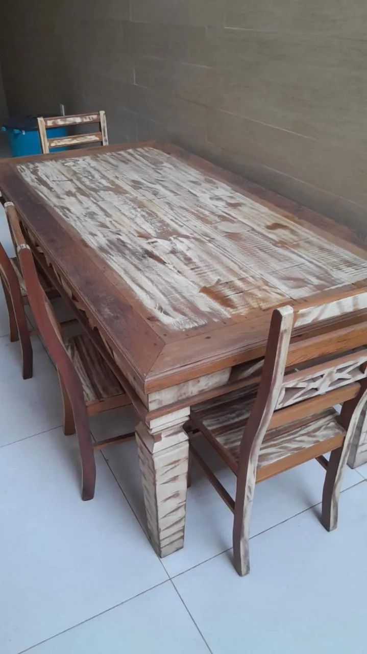 mesa de madeira de demolição - Foto 4